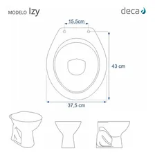 Assento Sanitário Poliéster Izy Cinza Real (cinza Claro) Para Louça Deca Foto mini 3