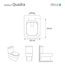 Assento Sanitário Poliéster Quadra Branco Para Louça Deca Foto mini 3