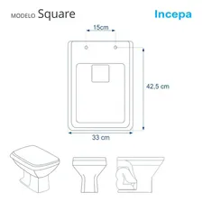 Assento Sanitário Poliéster Square Branco Para Vaso Incepa Foto mini 3
