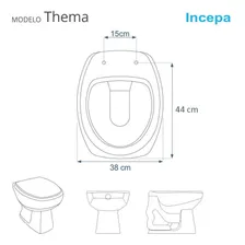 Assento Sanitário Poliéster Thema Preto Para Louça Incepa Foto mini  3