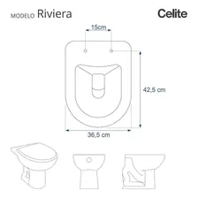 Assento Sanitário Riviera Agua Marinha Para Louça Celite Foto mini 4