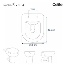Assento Sanitário Riviera Preto Para Louça Celite Foto mini 3