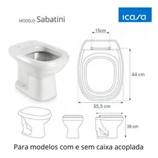 Assento Sanitário Sabatini Tampa Vaso Icasa Cinza Foto mini 4