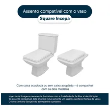 Assento Sanitário Square Biscuit (bege) Para Louça Incepa Foto mini 4