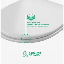 Assento Sanitário Square Bone (Bege) Tampa Para Vaso Incepa Foto mini 2