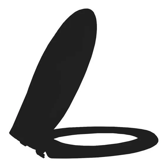 Assento Sanitário Termofixo Oval Luxo Preto Foto 1