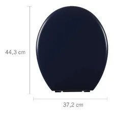 Assento Tampa Vaso Sanitário Almofadado Oval Azul Marinho Foto mini  3
