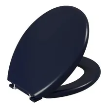 Assento Tampa Vaso Sanitário Almofadado Oval Azul Marinho Foto mini  2