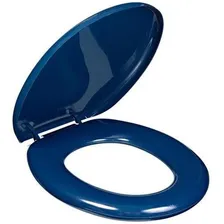 Assento Tampa Vaso Sanitário Almofadado Oval Azul Marinho Foto  mini 1