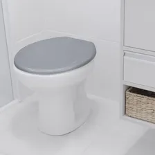 Assento Tampa Vaso Sanitário Privada Oval Almofadado Atlas Cor Cinza Claro Foto mini 2