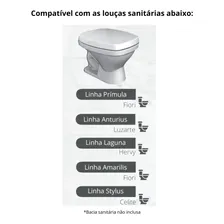 Assento Tampo Vaso Sanitário Modelo Prímula Almofadado Bege Biscuit Durín Foto mini  3