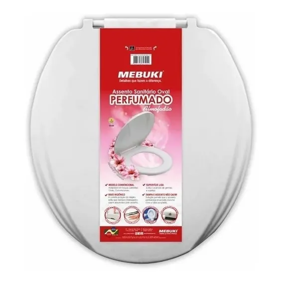 Assento Vaso Sabará Icasa Branco Almofadado Perfumado Mebuki Foto 1