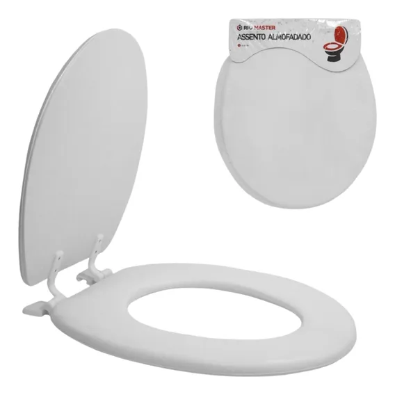 Assento Vaso Sanitario Almofadado Universal Branco Premium Foto 1