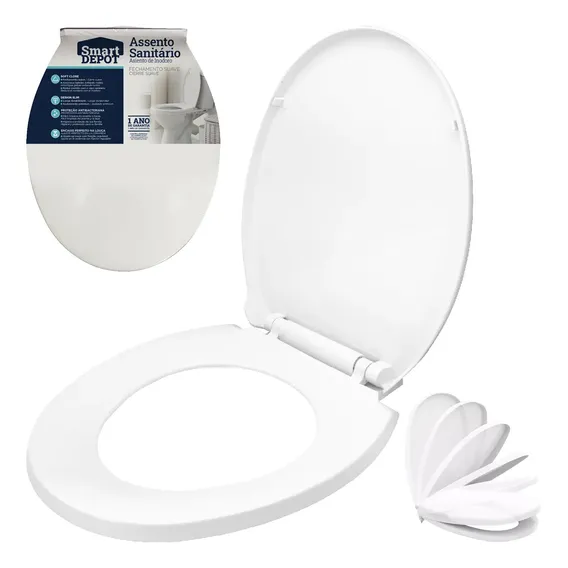 Assento Vaso Sanitário Tampa Privada Oval Convencional Cor Branco Foto 1