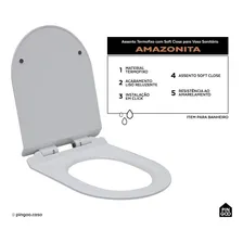 Assento Vaso Sanitário Termofixo Soft Close Amazonita Branco Foto mini  2