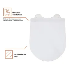 Assento Vaso Sanitário Termofixo Soft Close Amazonita Branco Foto mini  3