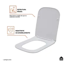 Assento Vaso Sanitário Termofixo Soft Close Peridoto Branco Foto mini 4