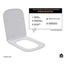 Assento Vaso Sanitário Termofixo Soft Close Peridoto Branco Foto mini  2