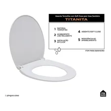 Assento Vaso Sanitário Termofixo Soft Close Titanita Branco Foto mini  2
