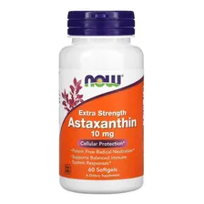 Astaxantina Astaxanthin 10mg 60 Softgels Now Sabor Neutro Foto mini 1