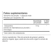 Astaxantina Natural 5mg 60 Softgels Vitacost Foto mini 2