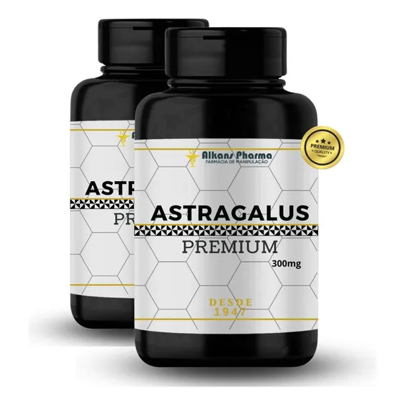 Astragalus 300mg 120 Cáps 100% Sabor Sem Sabor Foto 1