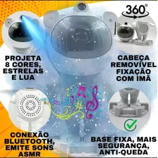 Astronauta Projetor Luz Noturna Galax Com Som E Bluetooth Foto mini  3