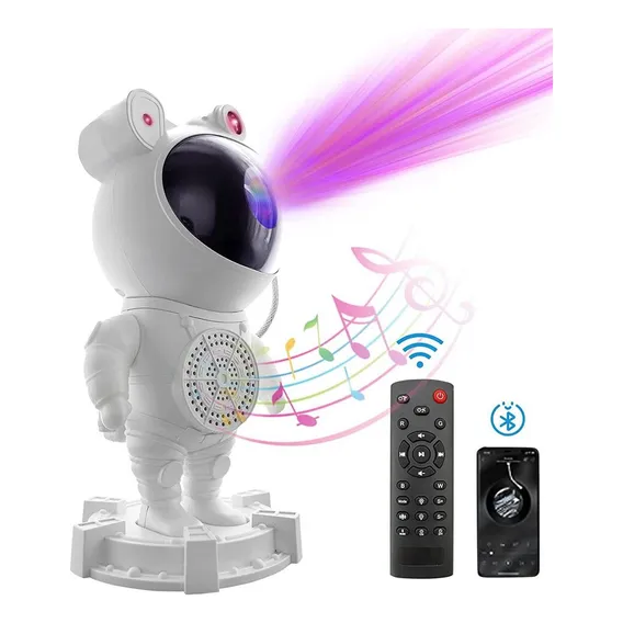 Astronauta Projetor Luz Noturna Galax Com Som E Bluetooth Foto 1