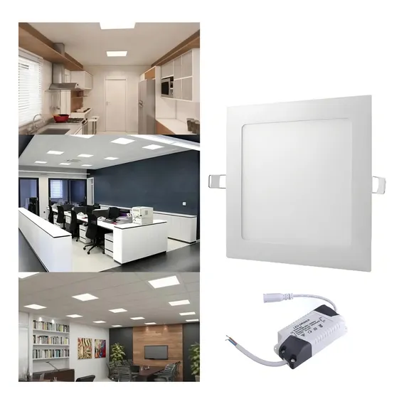 Asus Painel Plafon Embutir Quadrado 12W Luminaria Led 3000K Foto 1