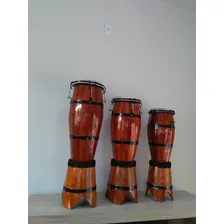 Atabaque Trio Madeira Tarraxa 90 -100 - 120cm Foto mini 4