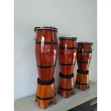 Atabaque Trio Madeira Tarraxa 90 -100 - 120cm Foto mini  2