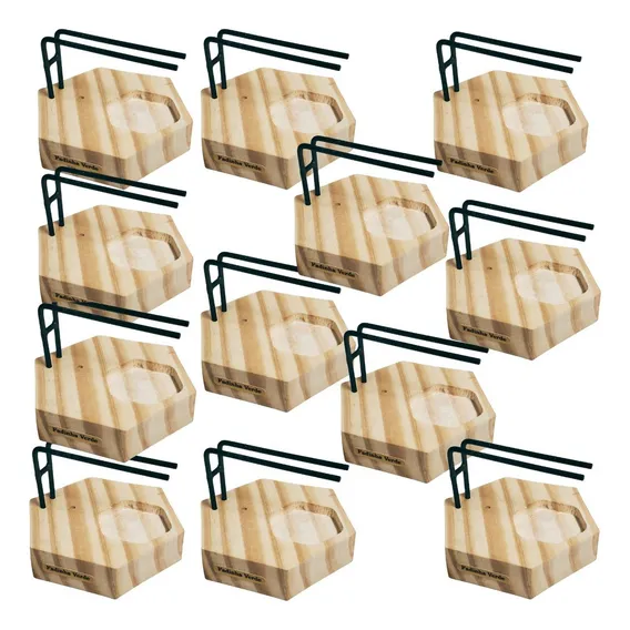 Atacado 12 Incensarios Palo Santo Fabricante Pinus Hexa Cor Natural Encerado Hexa 12 Foto 1