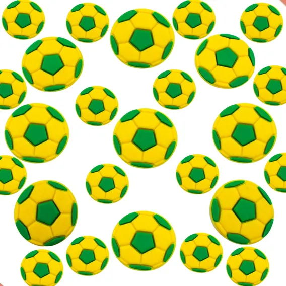 Atacado 45 Apliques Emborrachado Bola De Futebol Brasil Copa Cor Aplique Brasil Foto 1
