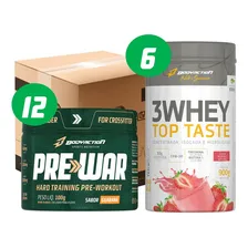 Atacado 6x 3whey Top Taste 900g + 12x Pré Treino Pre War Sabor Variado Foto  mini 1