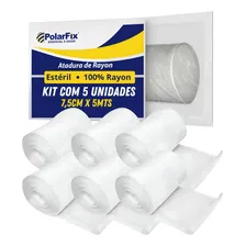 Atadura Rayon Bandagem Estéril 7,5cm X 5 Metros 5 Unidades Foto  mini 1