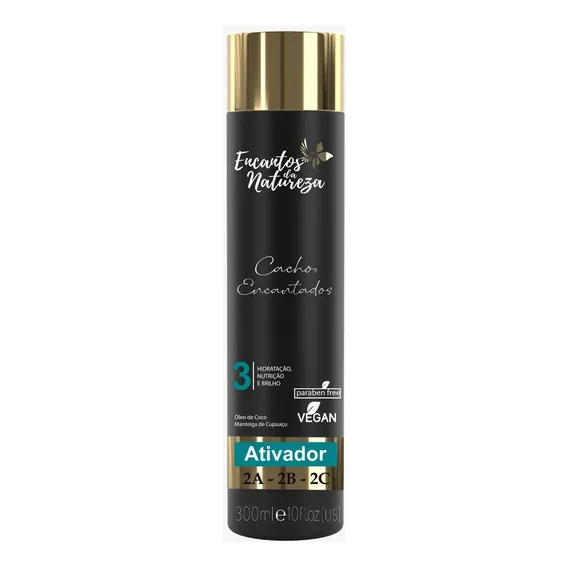 Ativador Cachos Cacheados Vegan Encantos Da Natureza 300ml Foto 1