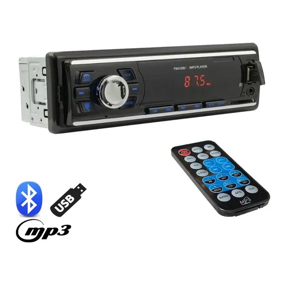 Auto Radio Automotivo Bluetooth Mp3 Player Usb Sd Som Carro Foto 1