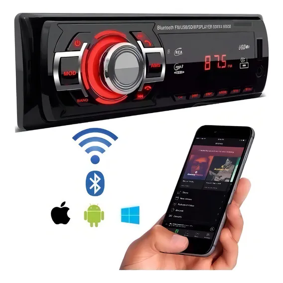 Auto Radio Mp3 Player Som Automotivo Usb Sd Toca Fm Foto 1