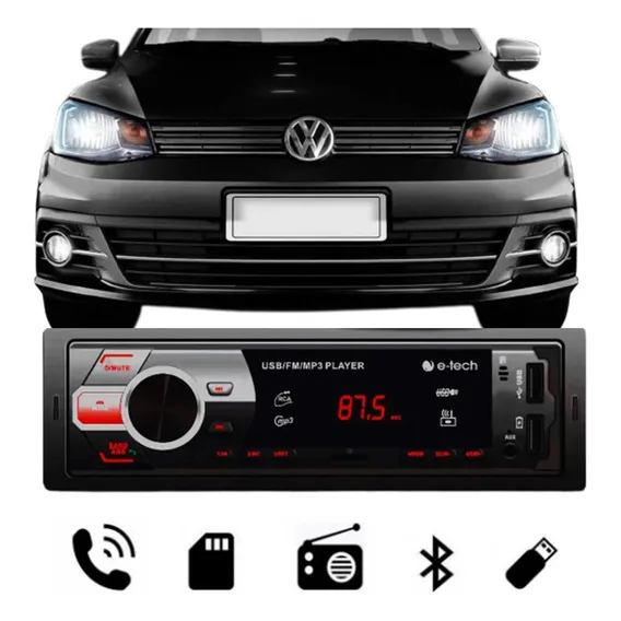 Auto Rádio Mp3 Player Som Bluetooth Gol Saveiro Voyage G5 G6 Foto 1