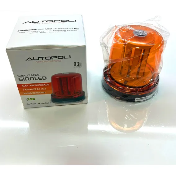 Autopoli Giroflex luz emergencia sinalizador 54 leds cor ambar 12/24V Bivolt Foto 1