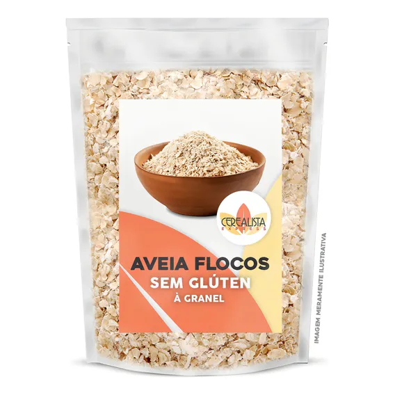 Aveia Em Flocos Finos Sem GlĂșten Premium 5kg AtacadĂŁo Foto 1