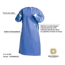 Avental Cirúrgico Padrão Estéril Tam G - Gg Descarpack C/ Foto mini  3
