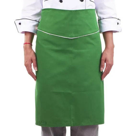 Avental Cozinheiro Meio Corpo Verde Vegano Chef Restaurante Foto 1