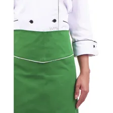Avental Cozinheiro Meio Corpo Verde Vegano Chef Restaurante Foto mini 3