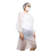 Avental descartável algodão 20gr Anadona manga longa branco Foto mini  2