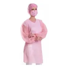 Avental Descartável Protdesc Tnt Rosa 20gm Manga Longa 10un Foto mini 4