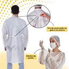 Avental Descartável Tnt 40gr De Manga Longa Kit C/ 10 Foto mini 3
