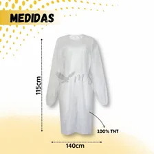 Avental Descartável Tnt 40gr De Manga Longa Kit C/ 10 Foto mini 2