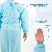 Avental Descartável Tnt Manga Longa Hospitalar 40g 10 Un Foto mini  2