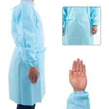 Avental Descartável Tnt Manga Longa Hospitalar 40g 10 Un Foto  mini 1